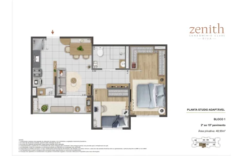Planta-StudioAdaptavel-ZenithCondominioClube